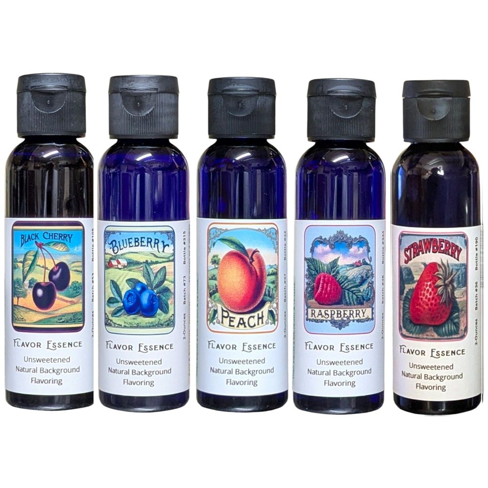 Gourmet Water Enhancer Flavors, Fruits-Berries, Variety Pack Group-1 (5x2 oz)