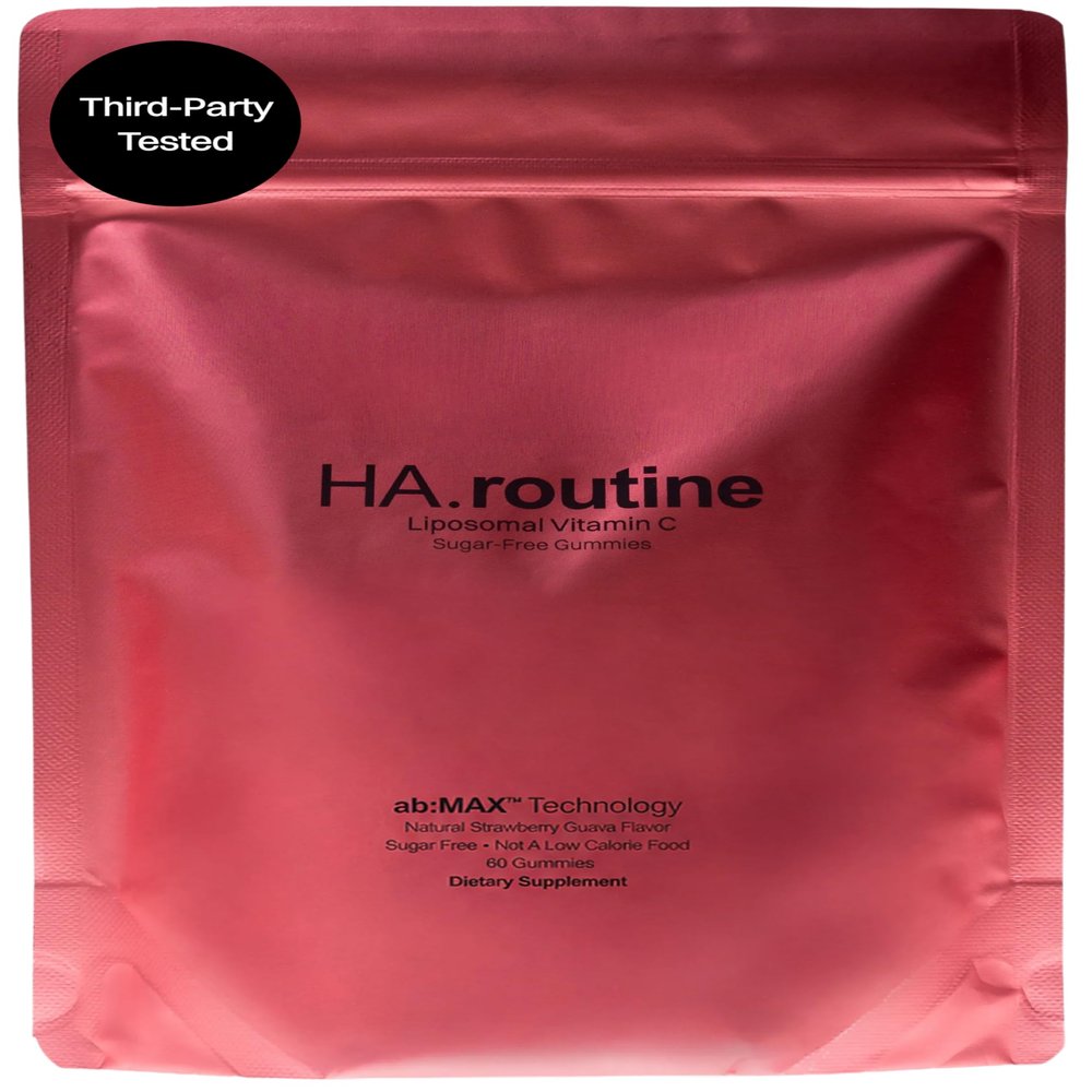 Haroutine Liposomal Vitamin C Gummies - 500mg, 60 Sugar-Free Gummies, 30 Servings, Immunity & Collagen Support, Antioxidant - Strawberry Guava Flavor - New Pouch Packaging (Packaging May Vary)