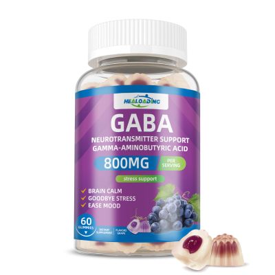 HEALOADING GABA Gummies Supplement for Nighttime Relaxation: Calm Support with L-Theanine, 5-HTP, Vitamin D3, B12 & Ashwagandha - Stress Relief, Brain Support & Mood Balance 60 Gummies 30 Day Supply