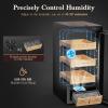 115L Electric Cigar Humidor, 900 Counts Temperature and Humidity Control Humidor, Stainless Steel Lockable Cabinet with Digital LED Display, Made of Spanish Cedar Wood, Gift for Men view 2
