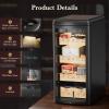 115L Electric Cigar Humidor, 900 Counts Temperature and Humidity Control Humidor, Stainless Steel Lockable Cabinet with Digital LED Display, Made of Spanish Cedar Wood, Gift for Men view 3