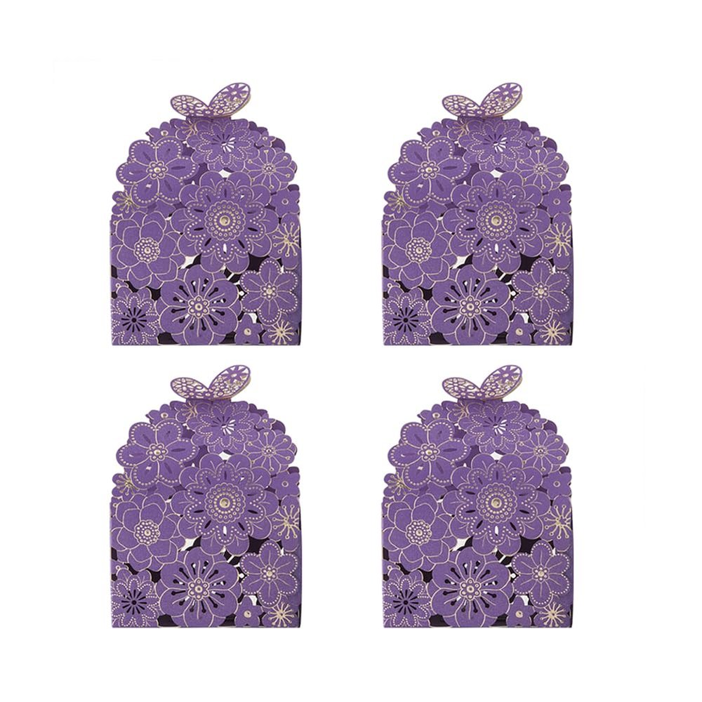 50 PCS Butterfly Favor Box, Paper Candy Boxes Hollow Out Butterfly Flower Gift Boxes, Birthday Candy Gift Box, Wedding Bridal Showers Chocolate Box, Gifts Box Marriage Party Decors