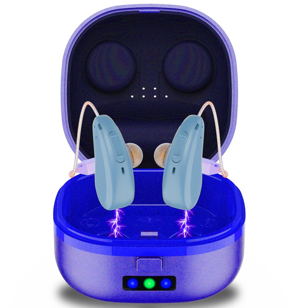 Hearing Aids for Seniors & Adults (Not Amplifiers), Rechargeable Digital OTC Hearing Aids with 16-Channel Superior Sound Quality, 4 Adjustable Modes, Charging Case with Drying Function
