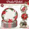 Havawish 100 Pcs Large Christmas Oval Paper Plates 10.8" x 12.6" Christmas Disposable Party Trays Xmas Paper Platters Dinner Serving Plates for xmas Holiday Dinner Table Supplies(Christmas Leaves) view 2