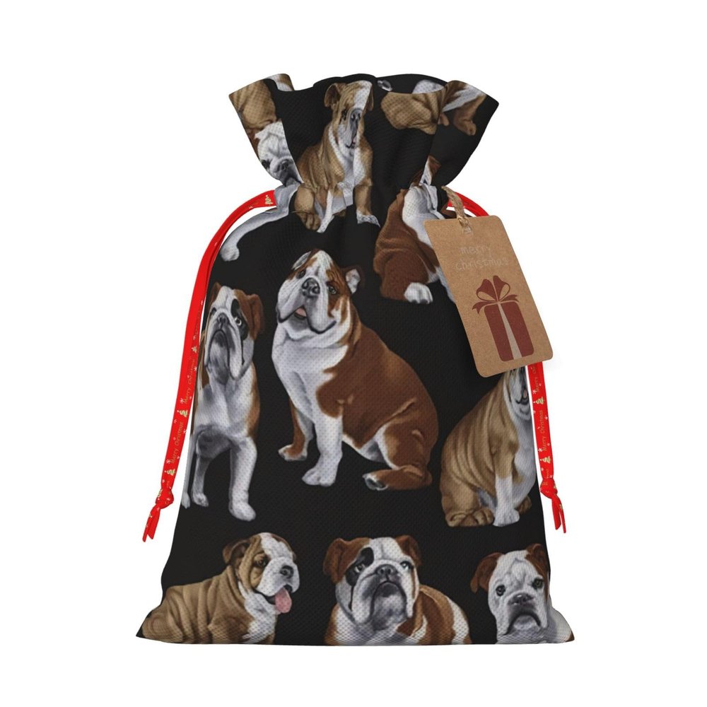 KOPUUYRD English Bulldogs Print Holiday Gift Bags Reusable Gift Bags,Bulk Gift Bags,Stylish Gift Bags For All Occasions