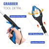 6-Pack 32inch Upgrade Foldable Grabber Reacher Tool, Reacher Grabber Pickup Tool with 4 inch Wide jaw and 360 Rotating Head,Grabbers for Seniors Outdoor & Indoor (Blue) view 3