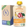 Little Brainiac Breakfast Blend Organic Fruit & Oat Toddler Pouches, Banana Apple Oat with Omega-3s DHA/EPA and Choline, Clean Label, BPA-Free, Non-GMO, 3.5 oz, Pack of 12 view 1