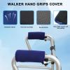 2 Pack Walker Handle Cushions Walker Grip Covers Pads Walker Padded Hand Grip Covers for Rolling Wheelchair Walker Elderly Grippers Rollator Handle (Dark blue) view 3