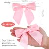 20Pcs Pink Bows for Crafts 4.5" Pre-Tied Twist Tie Bows for Baby Shower Satin Ribbon Bowknot for Wrapping Gift Birthday Treat Bags view 2
