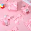 20Pcs Pink Bows for Crafts 4.5" Pre-Tied Twist Tie Bows for Baby Shower Satin Ribbon Bowknot for Wrapping Gift Birthday Treat Bags view 3