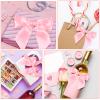 20Pcs Pink Bows for Crafts 4.5" Pre-Tied Twist Tie Bows for Baby Shower Satin Ribbon Bowknot for Wrapping Gift Birthday Treat Bags view 4