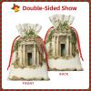 HJKTVDRQ Antique Building With Roman Olive Branch And Greek Print Reusable Gifts Bags Present Wrapping Decorative Bags For Holiday,Christmas,Birthday Presents view 3