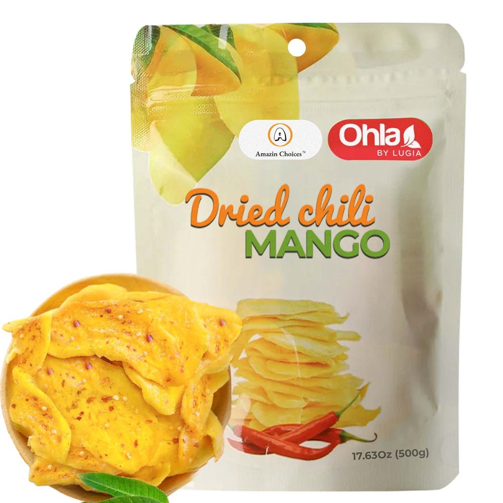 Dried Chili Mango  Premium Spicy Mangoes Strips, Vegan, Non-GMO, Gluten-Free Tropical Fruit Snack from Amazin Choices, Snacks Viet (17.63oz)