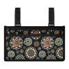 Gomyblomy Boho Flowers Wheelchair Side Bag with Pockets Wheelchair Storage Tote Bag with Cup Holder Armrest Pouch Accessories for Wheelchairs, Mobility Scooters, Walker view 1