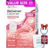 Weiss Naturals Retainer Cleaner Tablets, Invisalign Cleaner, Remove Stains, Odors & Plaque, FSA & HSA Eligible, Night Guard Cleaners PERSULFATE & DYE-FREE 4-Month Supply, Denture Cleaners 120 Tablets view 1