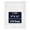 Slide Seal Storage Bags, 2.75mil 9" X 12" - 250 Bags | Low-Density Polyethylene (LDPE), Durable and Resealable Storage Bags | Versatile Slide Seal Bags for Easy Storage view 1