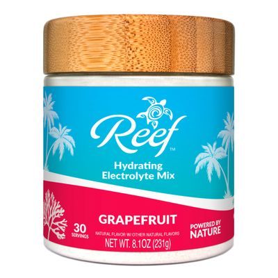 Reef Replenish Hydrating Electrolyte Drink Mix - 30 Servings - Hydration Powder w/Coconut Water - Non-GMO, No Added Sugar, 5 Key Electrolytes + Vitamins (30 Servings, Grapefruit)