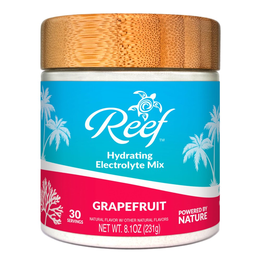 Reef Replenish Hydrating Electrolyte Drink Mix - 30 Servings - Hydration Powder w/Coconut Water - Non-GMO, No Added Sugar, 5 Key Electrolytes + Vitamins (30 Servings, Grapefruit)