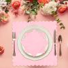 200 Pieces 2-ply Light Pink Napkin Disposable Scalloped Cocktail Napkins 5 x 5 Inches Beverage Napkins Dessert Napkins Paper Napkins for Wedding Birthday Party Paper Dinner Napkins(Pink) view 3