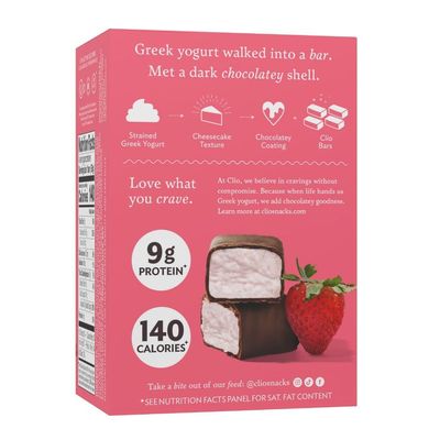 Clio Greek Yogurt Bar, Strawberry, 9g Protein, Kosher, Gluten Free, 7.05 Ounce (Pack of 6)