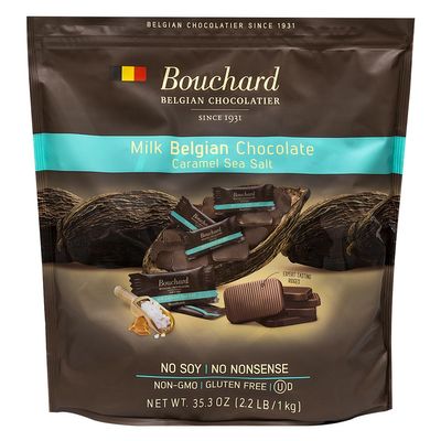 Bouchard Belgian Milk Chocolate Caramel Sea Salt Napolitains 35.3 OZ (2.2 LB/1KG)