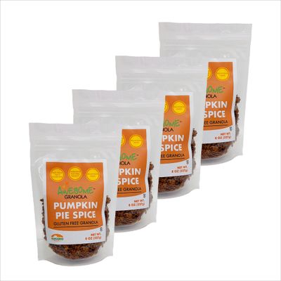 Awesome Granola - Gluten Free, Allergen Free, Nut Free, Soy Free Granola, 4 count 8 oz resealable bags - Pumpkin Pie Spice