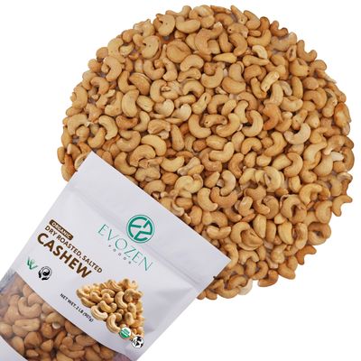 EvoZen Foods Organic Dry Roasted Cashews Lightly Salted | Certified Kosher, Vegan Verified, Non-GMO Whole Cashews | Lightly Salted Cashews, Dry Roasted Cashews (2 LB)