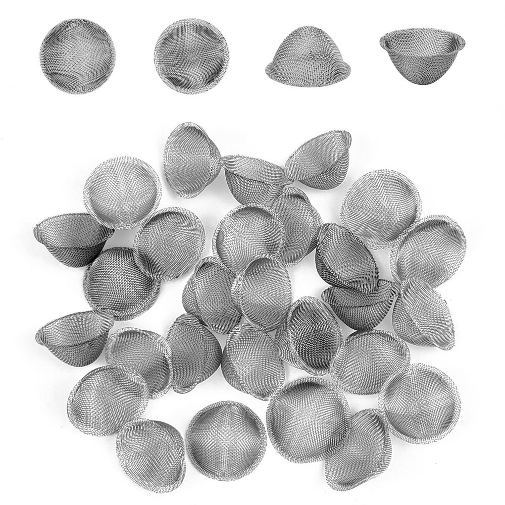40 Pieces 0.75 Inch Pipe Screens, Stainless Steel Mesh Clean Screens with Tapered Design - Mini Metal Clean Screen,Includes Storage Box for Easy Organization (0.75 Inch-40Pcs)