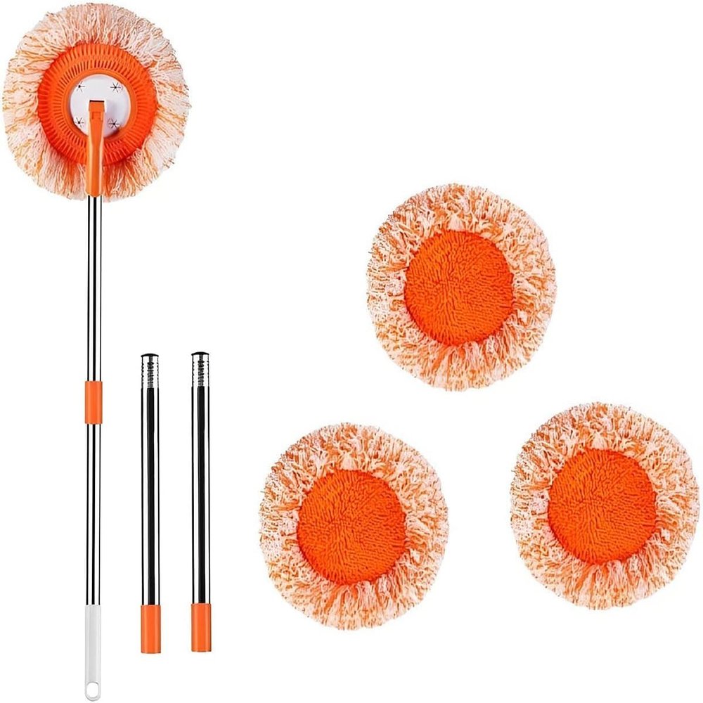 Spin Mop for Floor Cleaning,360 Rotatable Adjustable Cleaning Mop with 4 Mop Head,Extendable Wall Cleaning Mop, Wall Cleaning Bathroom Cleaning Household Supplies