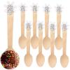 Pickmesh 100 Pieces Christmas Disposable Wooden Spoons with Cute Top, 5.51 Inch Christmas Hot Chocolate Spoons for Tasting Cake Coffee Ice Cream Hot Chocolate Bar Supplies(Snowflake) view 1