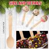 Pickmesh 100 Pieces Christmas Disposable Wooden Spoons with Cute Top, 5.51 Inch Christmas Hot Chocolate Spoons for Tasting Cake Coffee Ice Cream Hot Chocolate Bar Supplies(Snowflake) view 3