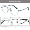 LAMBBAA Blue Light Reading Glasses Classic Fashion Anti Blue Ray Computer Eyeglasses Titanium Frame Clear Lens Eyewear for Women MenBlack Blue+1.75Magnification view 2