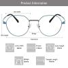 LAMBBAA Blue Light Reading Glasses Classic Fashion Anti Blue Ray Computer Eyeglasses Titanium Frame Clear Lens Eyewear for Women MenBlack Blue+1.75Magnification view 3