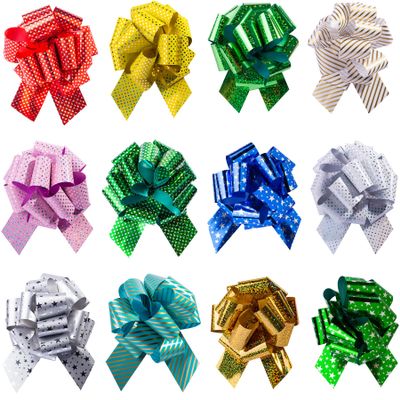 24 PCS Christmas Pull Bows for Gift Wrapping with Ribbon 5 Wide Boxing Day Decorations, Holiday Dcor Xmas Present Gift Wrapping Christmas Decorations