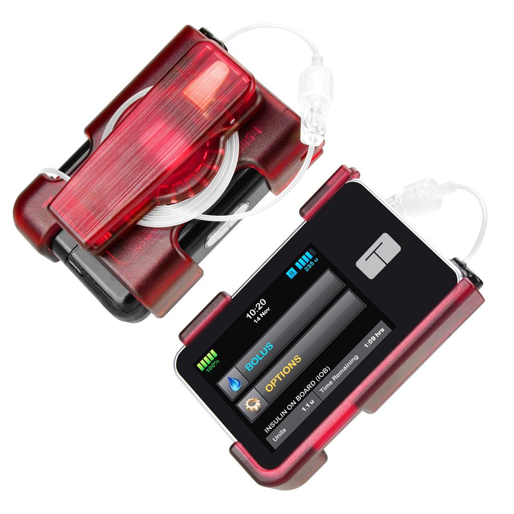 Ablefector tSlim x2 Pump Case with Clip, Tandem Tslim x2 Pump Case with 360 Rotating Clip, Sturdy Tandem Pump Case, tSlim x2 Pump Accessory, Perfectly Compatible with tSlim Pump X2 & G4 -Pink