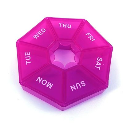 2 Pack Pill Box, Small Pill Case, Medicine Pill Organizer 1 Time a Day, Weekly Pill Organizer, Pill Container, Pill Holder, Daily Pill Organizer Travel Pill Organizer 7 Day (Purple)