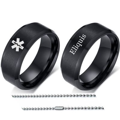 Personalized Custom Medical Awareness Chagas Disease Ring for Women Men, Custom Awareness Identification Bands Finger Ring Necklace Chain, Medic ID Healthcare Emergency Alarm Jewelry for Women Men
