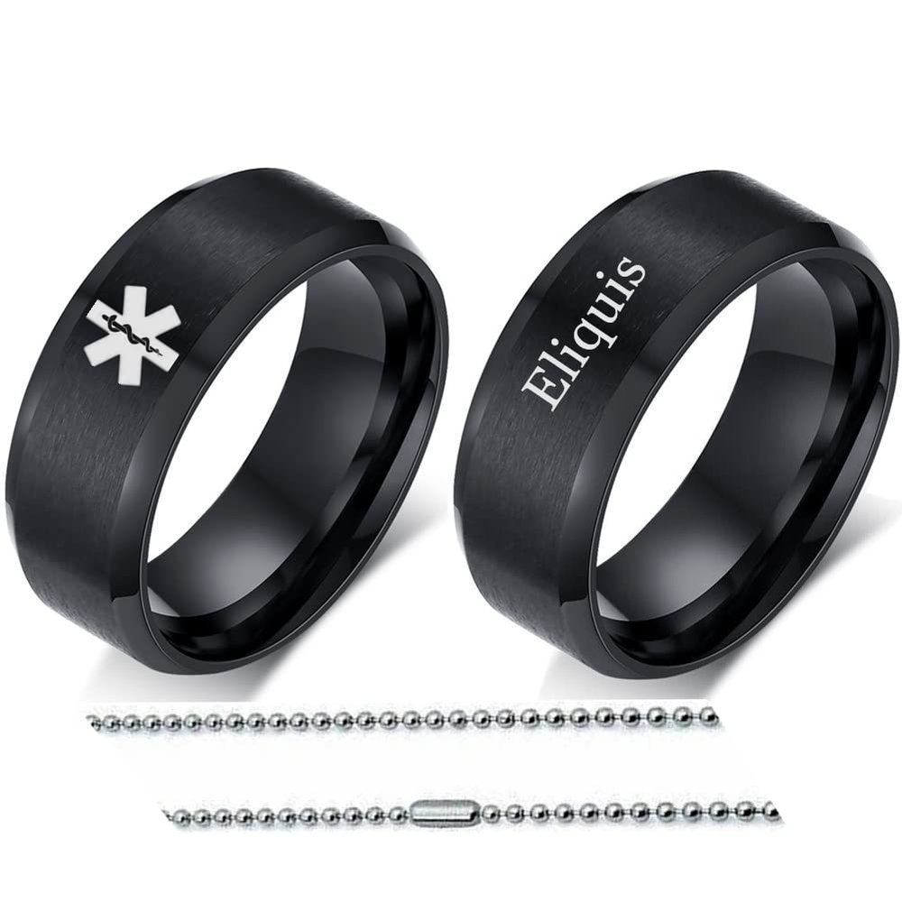 Personalized Custom Medical Awareness Chagas Disease Ring for Women Men, Custom Awareness Identification Bands Finger Ring Necklace Chain, Medic ID Healthcare Emergency Alarm Jewelry for Women Men