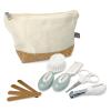 Dreambaby Neat and Tidy 9pc Baby Grooming Kit with Wheatgrass, Baby Hair Brush and Comb Set, Baby Essentials Baby Travel Essential in Cotton and Cork Bag, Eco Conscious Design view 1
