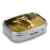 Dog Running on The Grass Square Pill Box Travel Portable Pill Case 2 Compartment Medicine Metal Tablet Vitamin Holder Organizer for Purse Pocket view 3