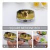 Dog Running on The Grass Square Pill Box Travel Portable Pill Case 2 Compartment Medicine Metal Tablet Vitamin Holder Organizer for Purse Pocket view 4
