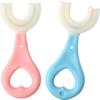 2 Pcs U-Shaped Kids Toothbrush, Soft Silicone Brush Head, Manual Whole Mouth Toothbrush for Kids Age (Blue+Pink), 360 Oral Teeth 2 to 6 Years view 1