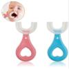 2 Pcs U-Shaped Kids Toothbrush, Soft Silicone Brush Head, Manual Whole Mouth Toothbrush for Kids Age (Blue+Pink), 360 Oral Teeth 2 to 6 Years view 2