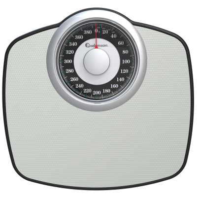 Adamson A25 Scales for Body Weight - Up to 400 LB - 5.3" Dial on 13.77" x 14.17" Platform - Anti-Skid Rubber Surface - High Precision Bathroom Scale Analog - Durable with 20-Year Assurance - Grey