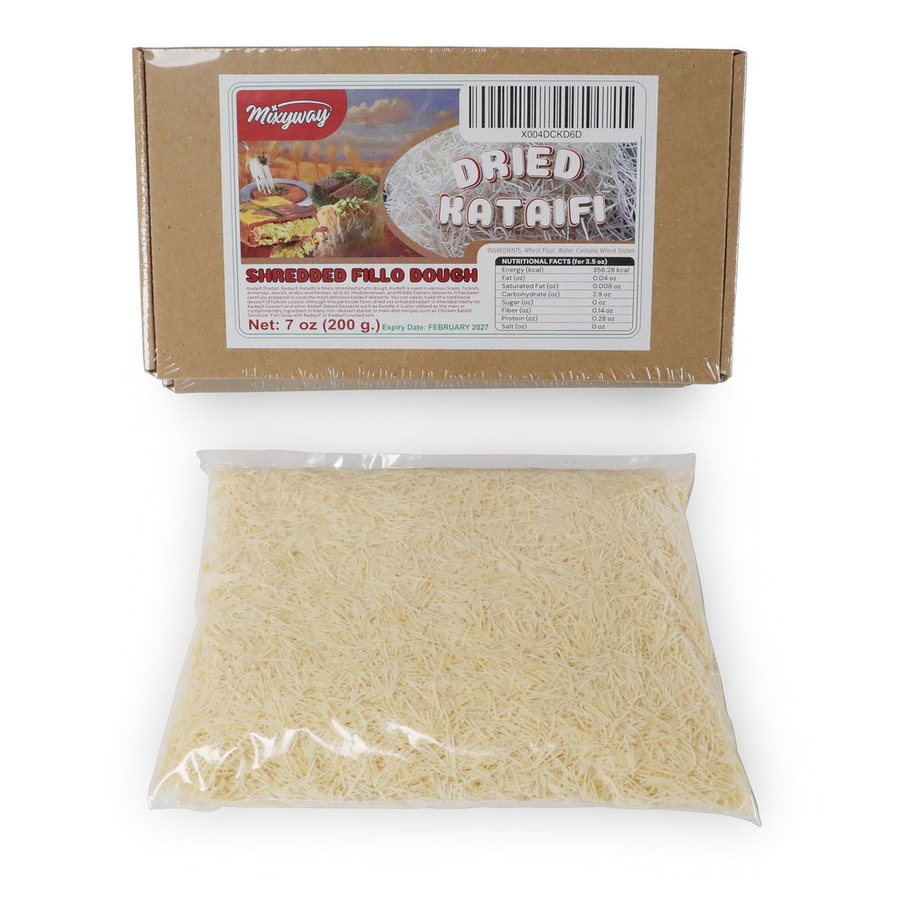 Kataifi Shredded Fillo Dough 7 Oz (200 gr.) for Dubai Chocolate Bar Pistachio, Kadayif for Knafeh Pistachio Chocolate Bar Pastry s in Cardboard. Knafeh Kunafa Katafi Kunefe Kadaifi Phyllo Dough Chilled Kadafi Dubai Katifi Kanafeh (7 OZ, Dried)