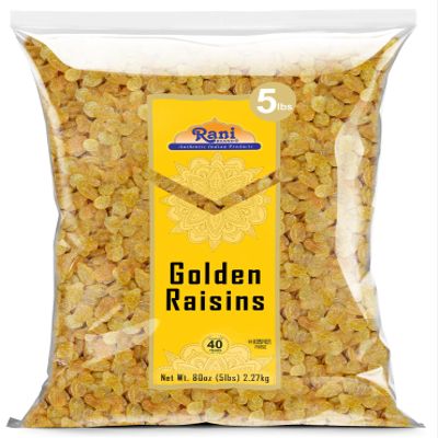 Rani Golden Raisins 80oz (5lbs) 2.27kg Bulk ~ All Natural | Gluten Friendly | NON-GMO | Kosher | Vegan | Product of USA