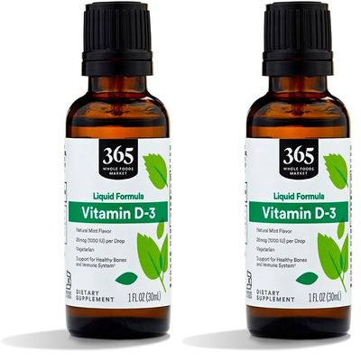 Whole Foods Market, Liquid Vitamin D-3, Mint Flavor, 1 oz (Pack of 2)