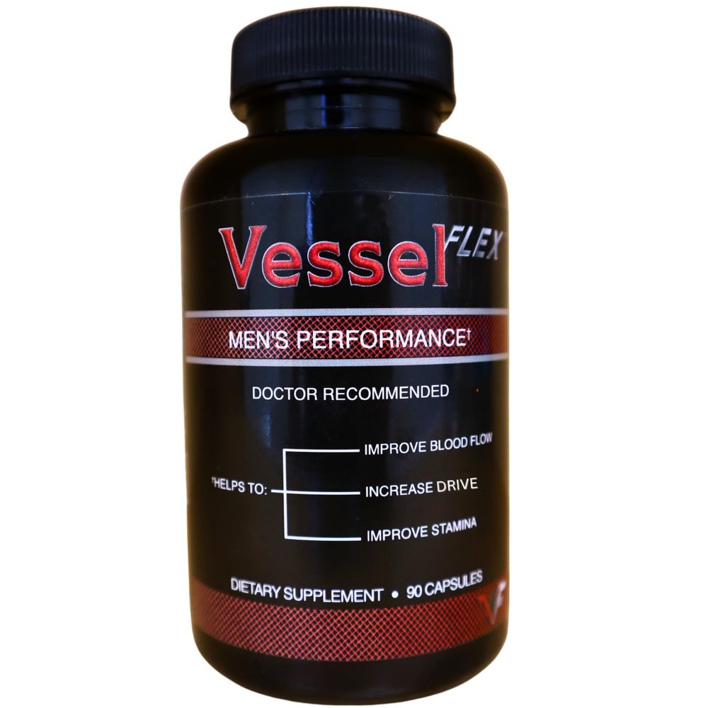 VesselFLEX Super Nitric Oxide Booster for Men - Health Supplements, Flow & Stamina Support - Arginine, Beet Root, Ginseng