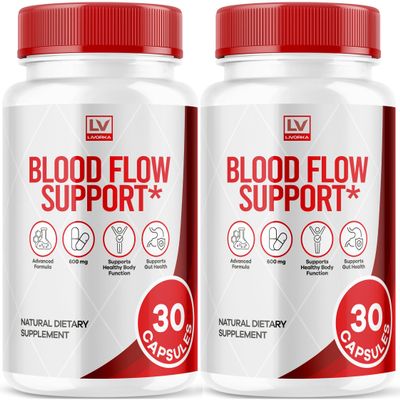 (2 Pack) BloodFlow Support Capsules, BloodFlow Support All Natural Vitamin Pills, BloodFlow Support Advanced Formula, BloodFlow Support Reviews, 60 Capsules for 2 Months