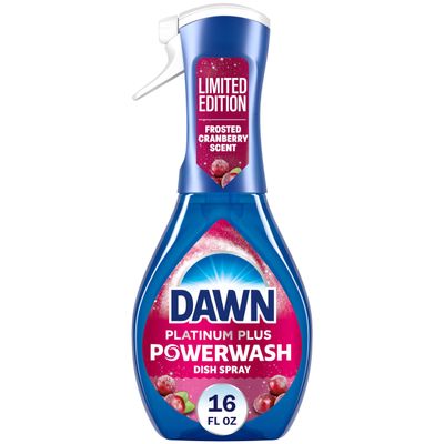 Dawn Powerwash Spray, Dish Soap, Dishwashing Liquid, Cleaning Supplies, Frosted Cranberry, 1 Starter Kit, 16 Fl Oz